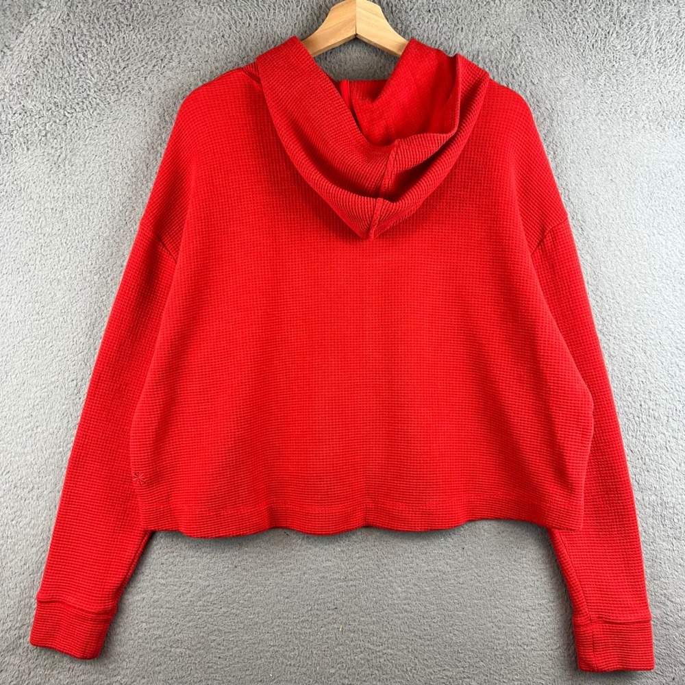 Athleta Red Waffle Knit Lounge Set Cropped Hoodie and Joggers Size M - Picture 5 of 16